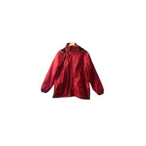 Totes Men's Red Fleece Lined Hooded Windbreaker Jacket Size Large